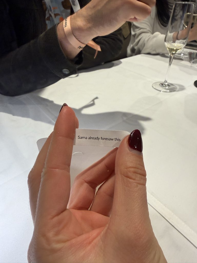 Custom fortune cookie at dinner